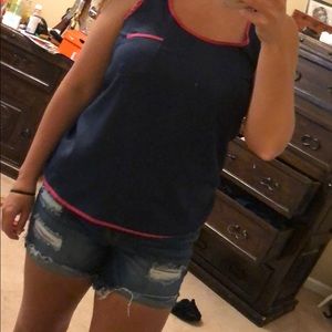 Navy & pink tank